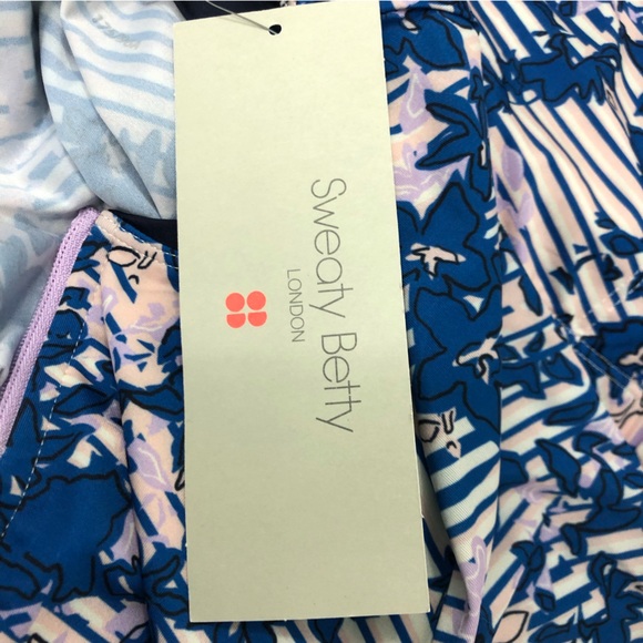 Sweaty Betty Cycling Short Sleeve Jersey Blue Floral Grid Print ~ Sizes: Various - Picture 9 of 15